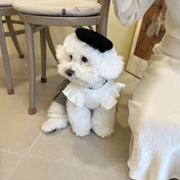 HKM-4129597 Summer Black and White Princess Dress for Small Dogs - Lightweight Polyester Vest