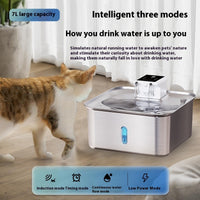 HKM-4129853 Rechargeable Stainless Steel Wireless Pet Water Fountain with Upgraded Filter for Dogs and Cats