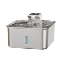 HKM-4129853 Rechargeable Stainless Steel Wireless Pet Water Fountain with Upgraded Filter for Dogs and Cats
