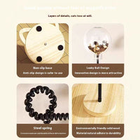 HKM-4129981 Wooden Cat Toy with Freeze-Dried Hokey Pokey, Large and Medium Holes