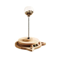 HKM-4129981 Wooden Cat Toy with Freeze-Dried Hokey Pokey, Large and Medium Holes