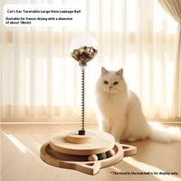 HKM-4129981 Wooden Cat Toy with Freeze-Dried Hokey Pokey, Large and Medium Holes