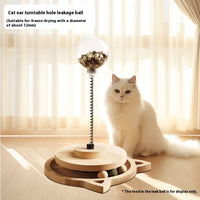 HKM-4129981 Wooden Cat Toy with Freeze-Dried Hokey Pokey, Large and Medium Holes