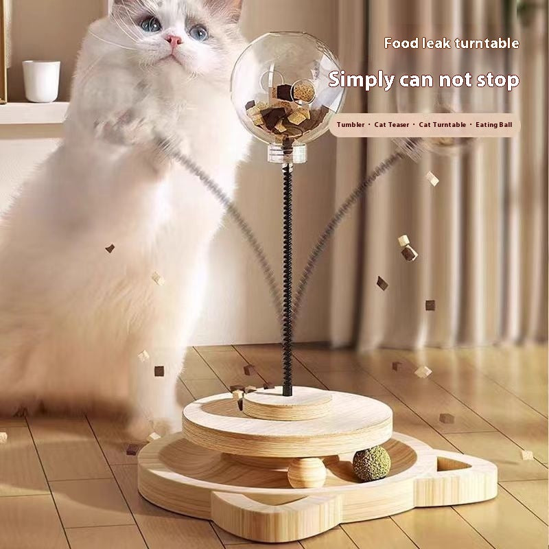 HKM-4129981 Wooden Cat Toy with Freeze-Dried Hokey Pokey, Large and Medium Holes