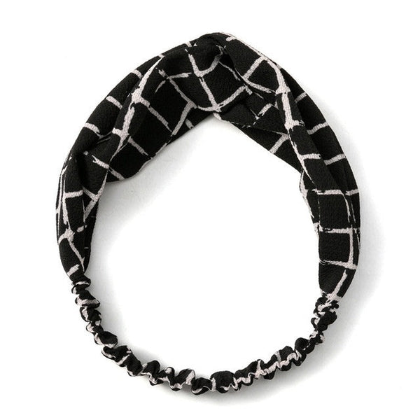 HKM-413011 Fashionable Women’s Summer Headband - Bohemian Cross Turban Hair Accessories