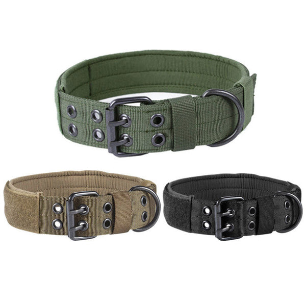 HKM-4131773 Nylon Padded Dog Collar with Custom Velcro Patch and Adjustable Fit