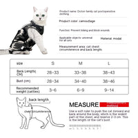 HKM-4132157 Post-Surgery Breathable Camouflage Pet Clothing for Cats - Size S, M, L