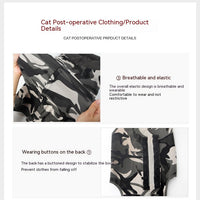 HKM-4132157 Post-Surgery Breathable Camouflage Pet Clothing for Cats - Size S, M, L