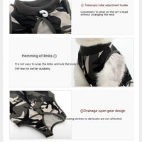 HKM-4132157 Post-Surgery Breathable Camouflage Pet Clothing for Cats - Size S, M, L
