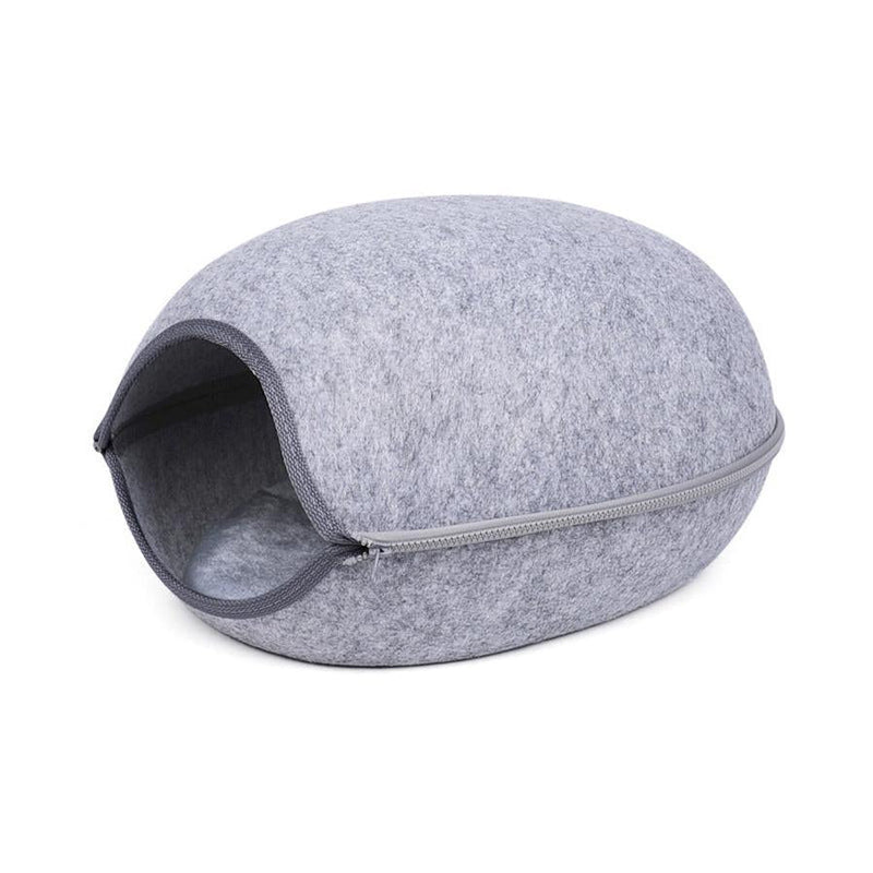 HKM-413267 Light Grey Breathable Felt Pet Nest - 47x38x25cm for Cozy Comfort