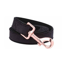 HKM-4133565 Stylish Black Soft Collar and Leash Set with Bow Tie for Dogs and Cats