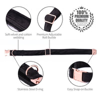 HKM-4133565 Stylish Black Soft Collar and Leash Set with Bow Tie for Dogs and Cats
