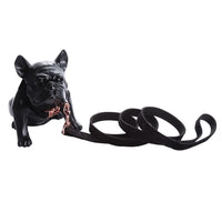 HKM-4133565 Stylish Black Soft Collar and Leash Set with Bow Tie for Dogs and Cats