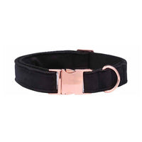 HKM-4133565 Stylish Black Soft Collar and Leash Set with Bow Tie for Dogs and Cats
