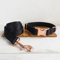 HKM-4133565 Stylish Black Soft Collar and Leash Set with Bow Tie for Dogs and Cats
