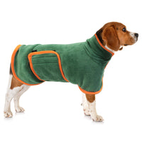 HKM-4133949 Microfiber Dog Bathrobe and Pet Drying Coat - Absorbent Towel for Medium to Large Dogs and Cats
