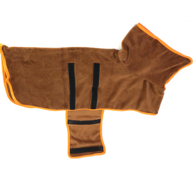 HKM-4133949 Microfiber Dog Bathrobe and Pet Drying Coat - Absorbent Towel for Medium to Large Dogs and Cats