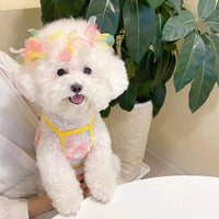 HKM-4134333 Fairy Petal Summer Sling for Small Pets - Lightweight Polyester Carrier in Blue and Pink