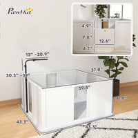 HKM-4135229 Whelping Box for Medium Dogs with Adjustable Light Stand and Removable Panels