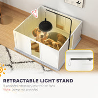 HKM-4135229 Whelping Box for Medium Dogs with Adjustable Light Stand and Removable Panels