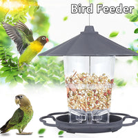 HKM-413523 Foldable Hanging Bird Feeder with Removable Roof - Outdoor Garden Decoration - 820ml Capacity