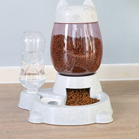 HKM-4135741 Automatic Pet Water Dispenser and Food Bowl for Cats and Small Dogs, Non-Wet Mouth Design, Anti-Overturning Base