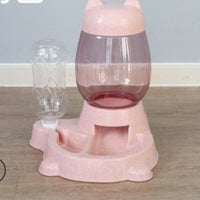 HKM-4135741 Automatic Pet Water Dispenser and Food Bowl for Cats and Small Dogs, Non-Wet Mouth Design, Anti-Overturning Base