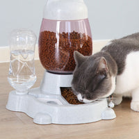 HKM-4135741 Automatic Pet Water Dispenser and Food Bowl for Cats and Small Dogs, Non-Wet Mouth Design, Anti-Overturning Base