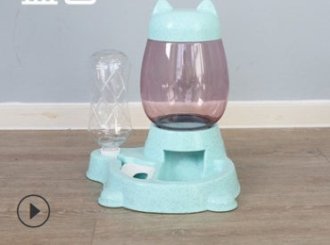 HKM-4135741 Automatic Pet Water Dispenser and Food Bowl for Cats and Small Dogs, Non-Wet Mouth Design, Anti-Overturning Base