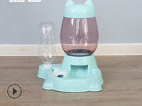 HKM-4135741 Automatic Pet Water Dispenser and Food Bowl for Cats and Small Dogs, Non-Wet Mouth Design, Anti-Overturning Base