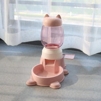 HKM-4135741 Automatic Pet Water Dispenser and Food Bowl for Cats and Small Dogs, Non-Wet Mouth Design, Anti-Overturning Base