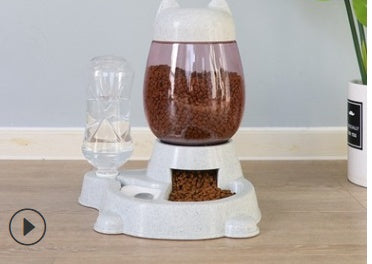 HKM-4135741 Automatic Pet Water Dispenser and Food Bowl for Cats and Small Dogs, Non-Wet Mouth Design, Anti-Overturning Base