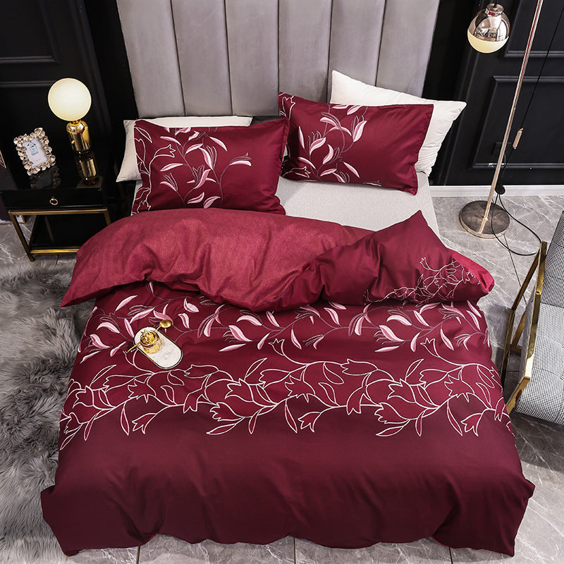 HKM-413587 Three-Piece Bedding Set with Plain Quilt Cover and Pillowcase, 210x210cm Quilt, 50x70cm Pillowcase, Available in Various Colors
