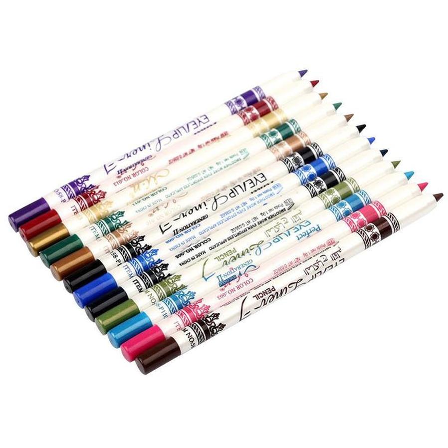HKM-413651 12-Color Eyeliner, Highlighter, and Eye Shadow Pen Set for Versatile Makeup Looks
