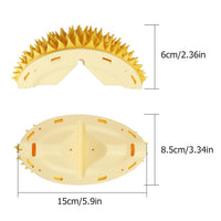 HKM-4137021 Durian-Shaped Cat Corner Scratcher and Self-Grooming Massage Comb for Indoor Cats
