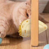 HKM-4137021 Durian-Shaped Cat Corner Scratcher and Self-Grooming Massage Comb for Indoor Cats