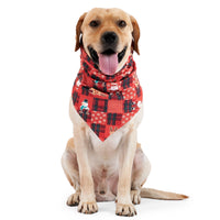 HKM-4137149 Stylish Velvet Dog Headscarf in Halloween Red and Green - Available in Sizes S, M, L