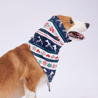 HKM-4137149 Stylish Velvet Dog Headscarf in Halloween Red and Green - Available in Sizes S, M, L