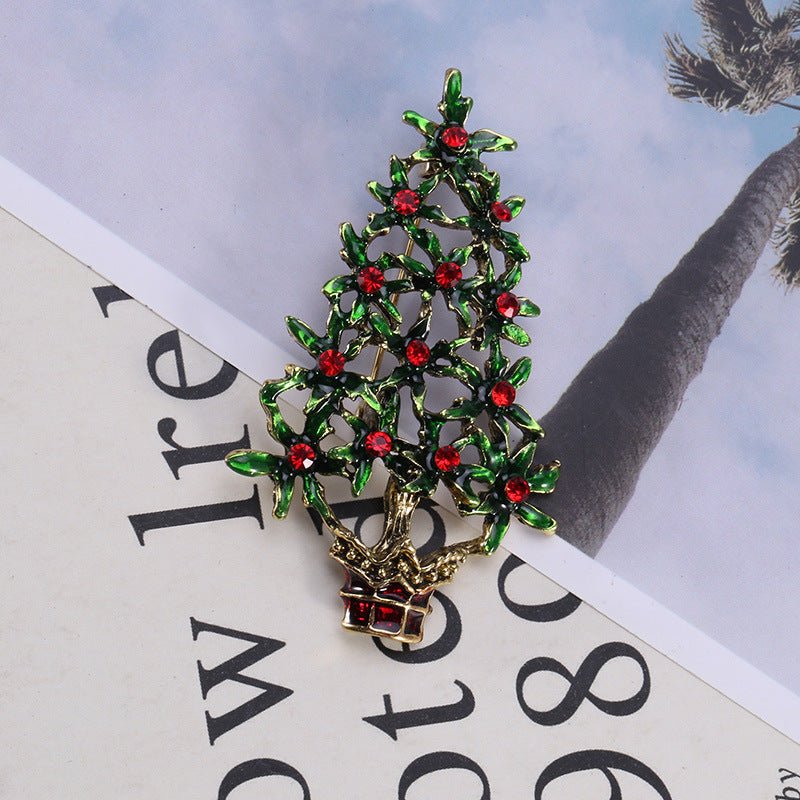 HKM-413715 Christmas Tree Alloy Drip Brooch for Women's Fashion Accessories