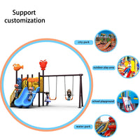 HKM-413715 Durable Ocean-Themed Outdoor Playground Slide for Kindergarten and Public Use