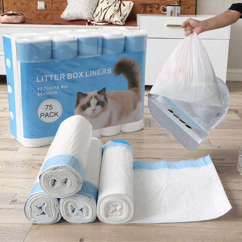 HKM-413715 Eco-Friendly Biodegradable Cat Poop Bags with Strong Odor Control – Simple Style, Unscented, Waterproof