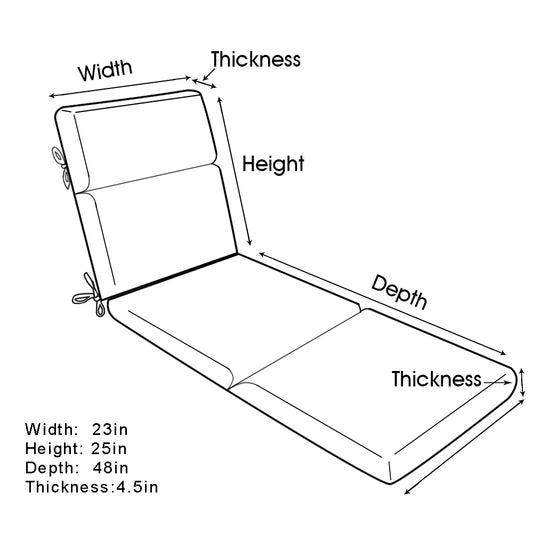 HKM-413779 Dark Gray Custom Embroidered Outdoor Cushion Covers for Chaise Lounge - Water Repellent, 100% Polyester