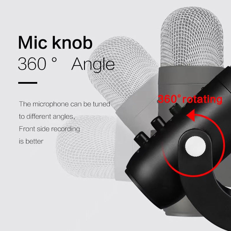 HKM-413779 Professional Condenser Microphone for Live Broadcast and Recording with Heart-Shaped Pickup Pattern