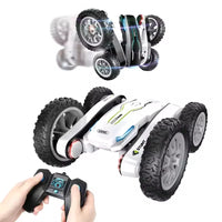 HKM-413843 Remote Control Stunt Car with 360° Rotation and Cool Lighting for Kids, Electric Double-Sided Design