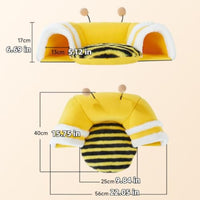 HKM-4139581 Soft Bee-Shaped Tunnel Bed for Small Animals, Removable Guinea Pig Tunnels and Tubes, Suitable for Rats, Hamsters, Hedgehogs, and Chinchillas