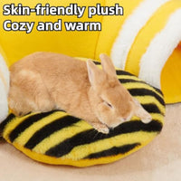 HKM-4139581 Soft Bee-Shaped Tunnel Bed for Small Animals, Removable Guinea Pig Tunnels and Tubes, Suitable for Rats, Hamsters, Hedgehogs, and Chinchillas
