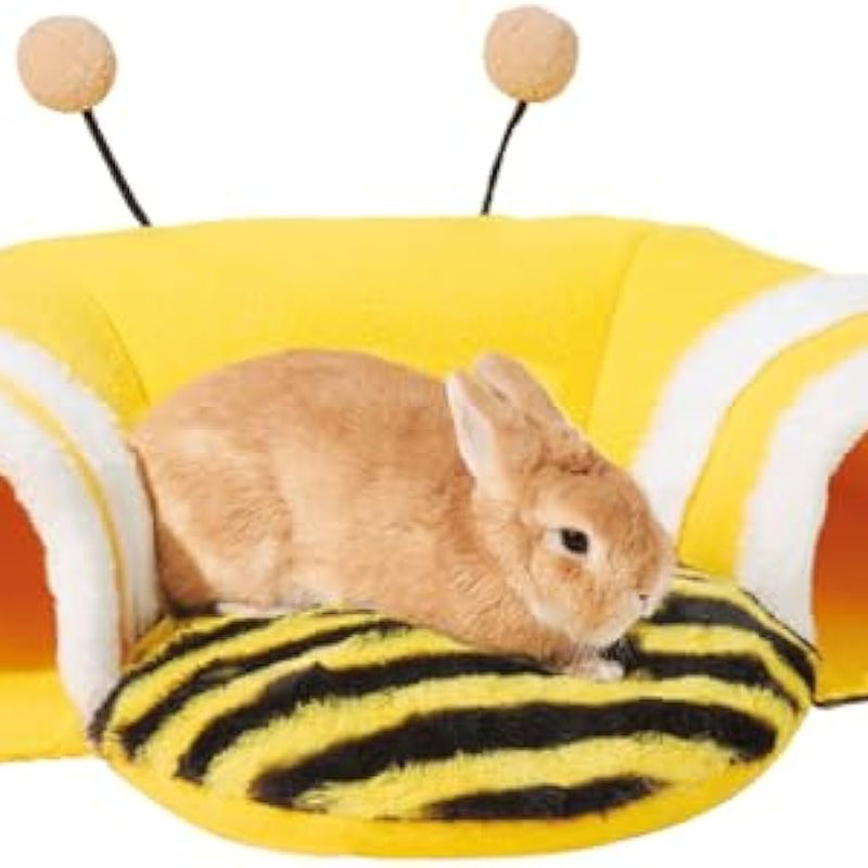 HKM-4139581 Soft Bee-Shaped Tunnel Bed for Small Animals, Removable Guinea Pig Tunnels and Tubes, Suitable for Rats, Hamsters, Hedgehogs, and Chinchillas