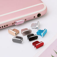 HKM-413971 Aluminum Alloy Mobile Phone Charging Port Dust Plug for iPhone and Note Models - Various Colors Available