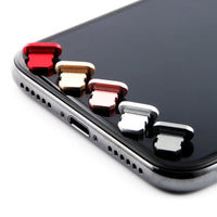 HKM-413971 Aluminum Alloy Mobile Phone Charging Port Dust Plug for iPhone and Note Models - Various Colors Available