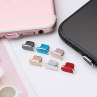 HKM-413971 Aluminum Alloy Mobile Phone Charging Port Dust Plug for iPhone and Note Models - Various Colors Available